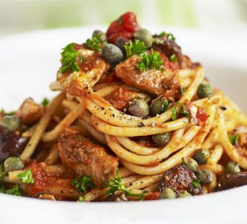 Spaghetti with sardine sauce